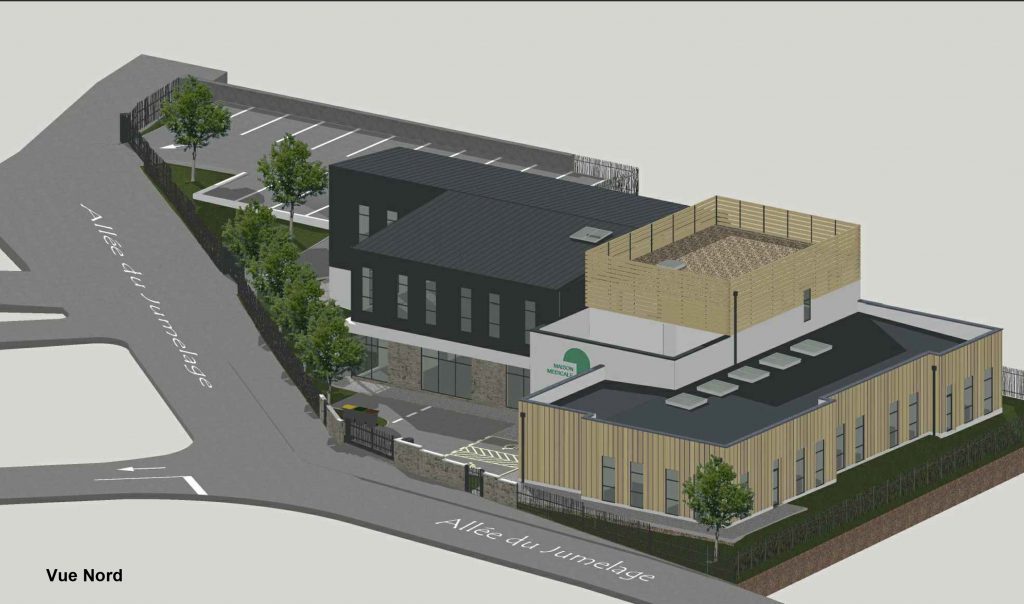 Vue d'ensemble du projet de construction de la maison médicale (Vue Nord) Maison médicale - Vue Nord