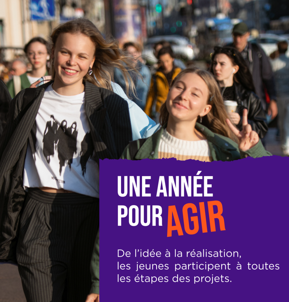 Une année pour agir
de l'idée à la réalisation, les jeunes participent à toutes les étapes du projets